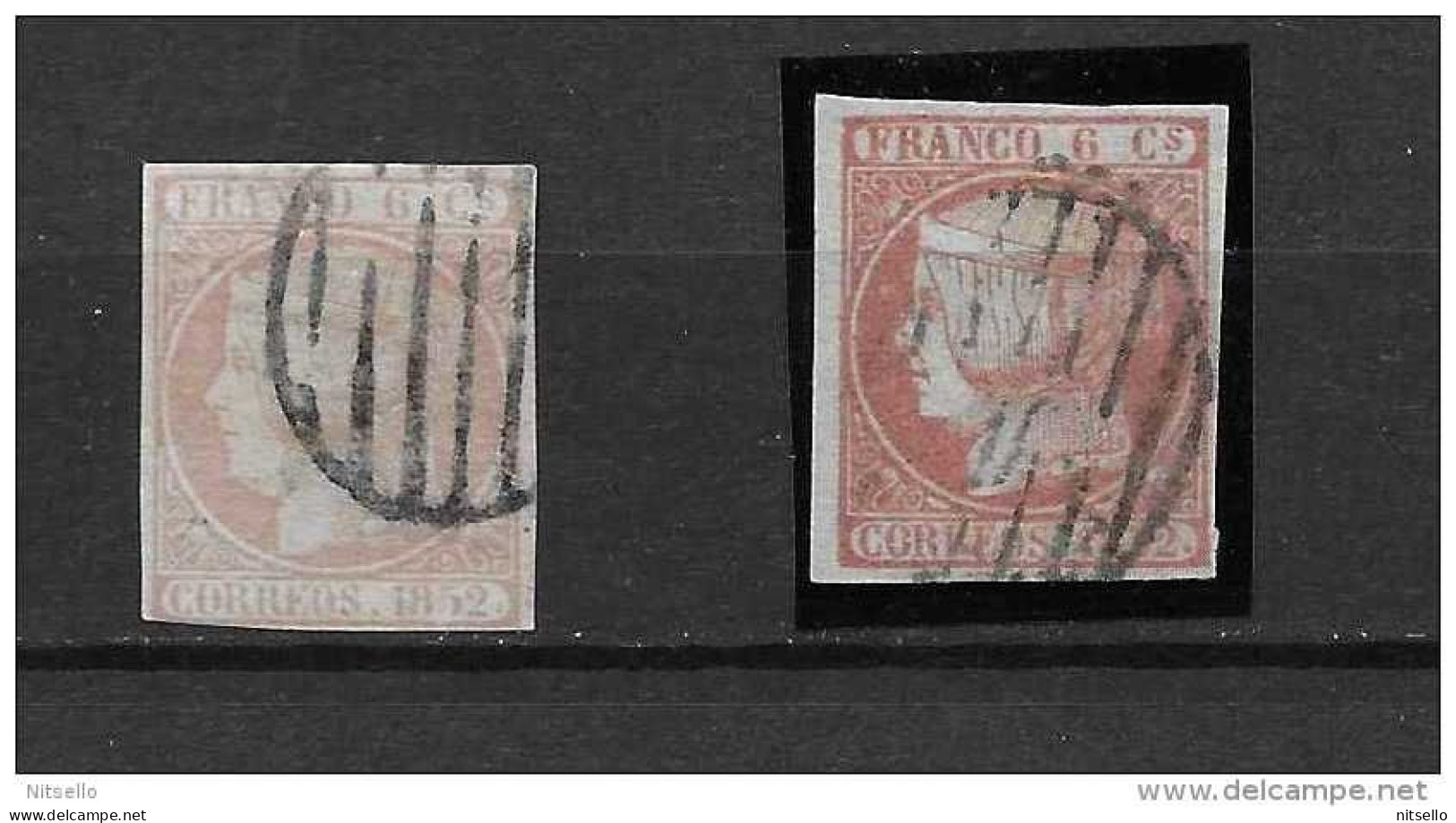 LOTE 1809  ///    ESPAÑA 1852    EDIFIL Nº: 12  MATASELLO PARRILLA - Used Stamps