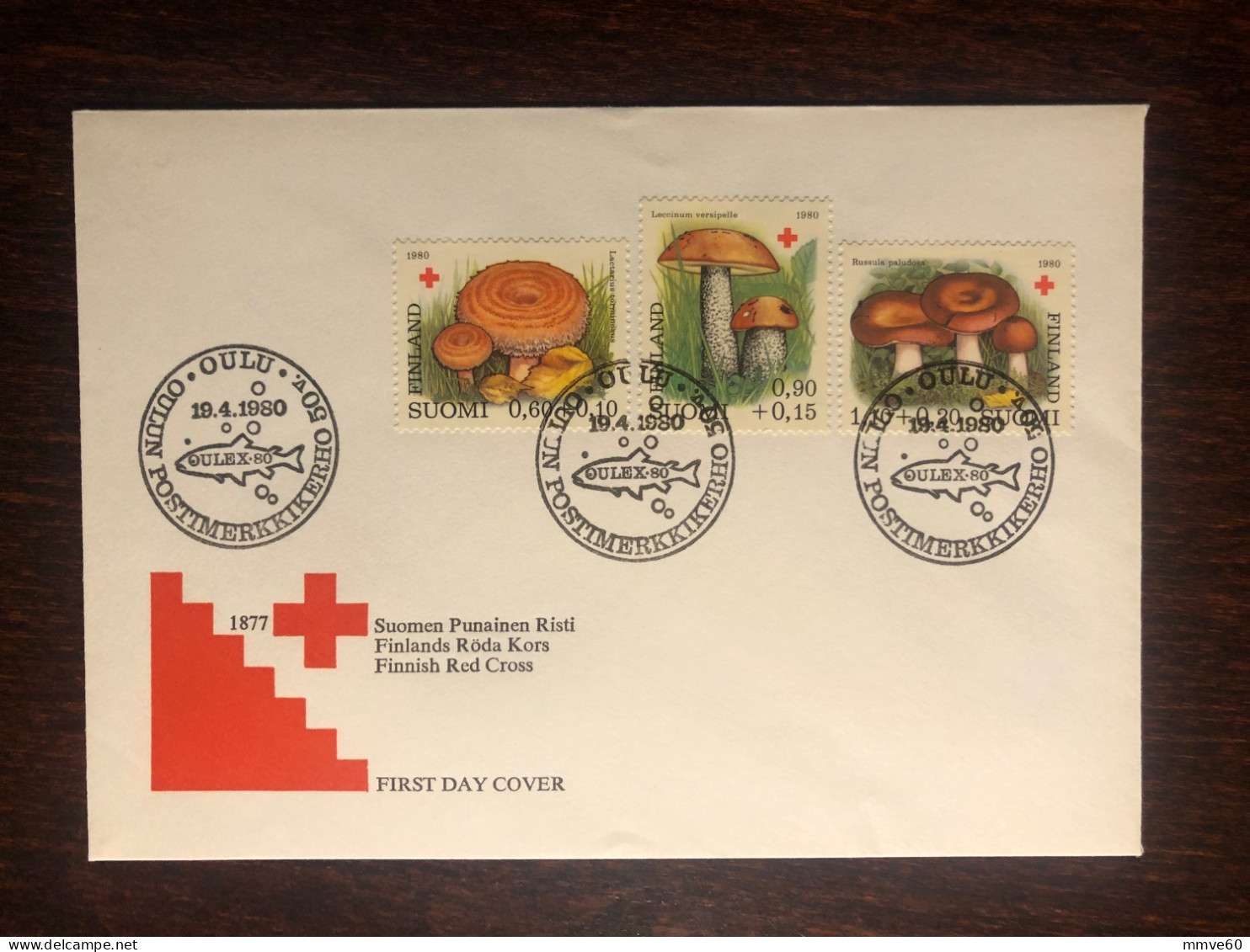 FINLAND FDC 1980 YEAR  RED CROSS MUSHROOMS HEALTH MEDICINE - Lettres & Documents