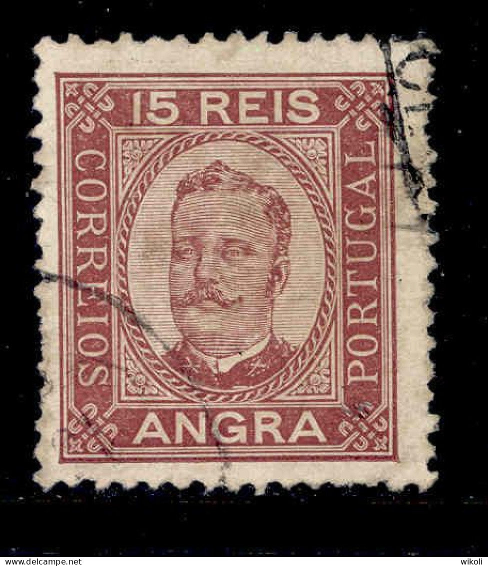 ! ! Angra - 1892 D. Carlos 15 R (Perf. 12 3/4) - Af. 03 - Used (ca 023) - Angra