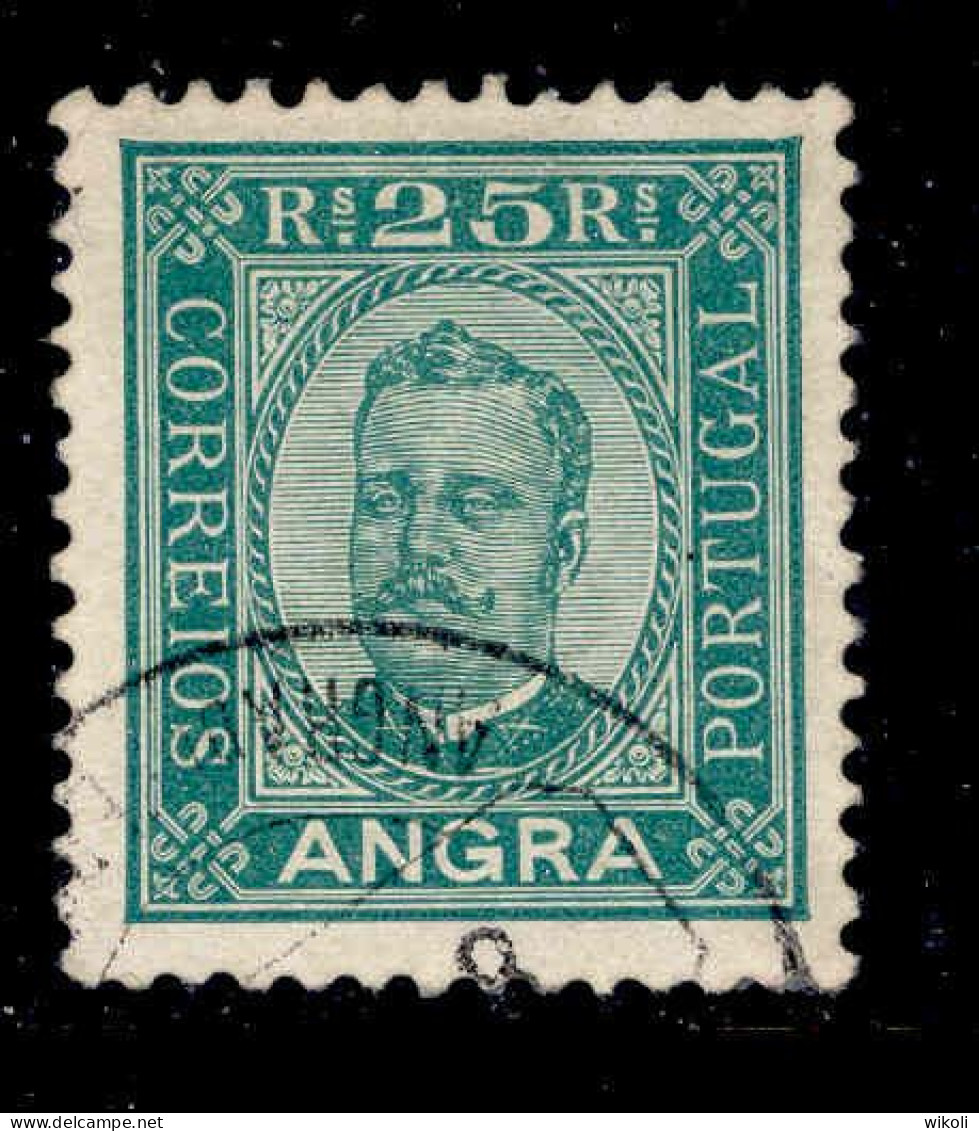 ! ! Angra - 1892 D. Carlos 25 R (Perf. 11 3/4) - Af. 05 - Used (ca 024) - Angra