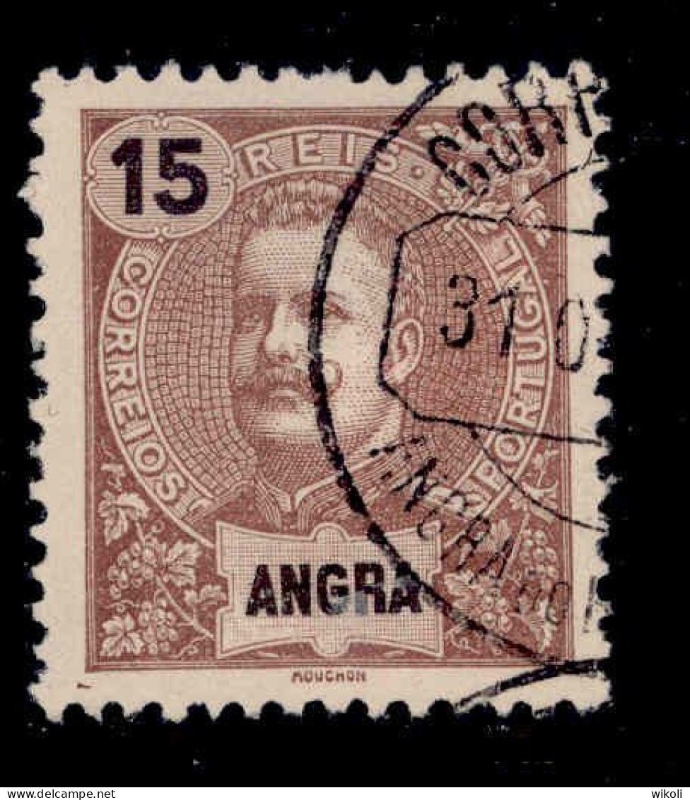 ! ! Angra - 1897 D. Carlos 15 R - Af. 16 - Used (ca 026) - Angra