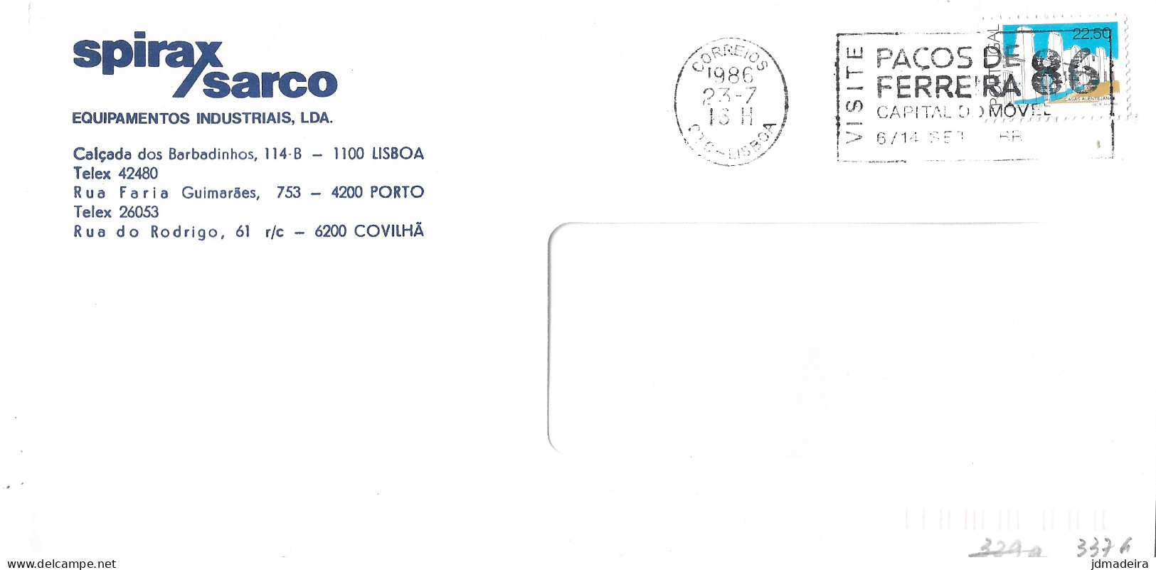 Portugal Cover PAÇOS DE FERREIRA CAPITAL DO MÓVEL Slogan Cancel - Lettres & Documents