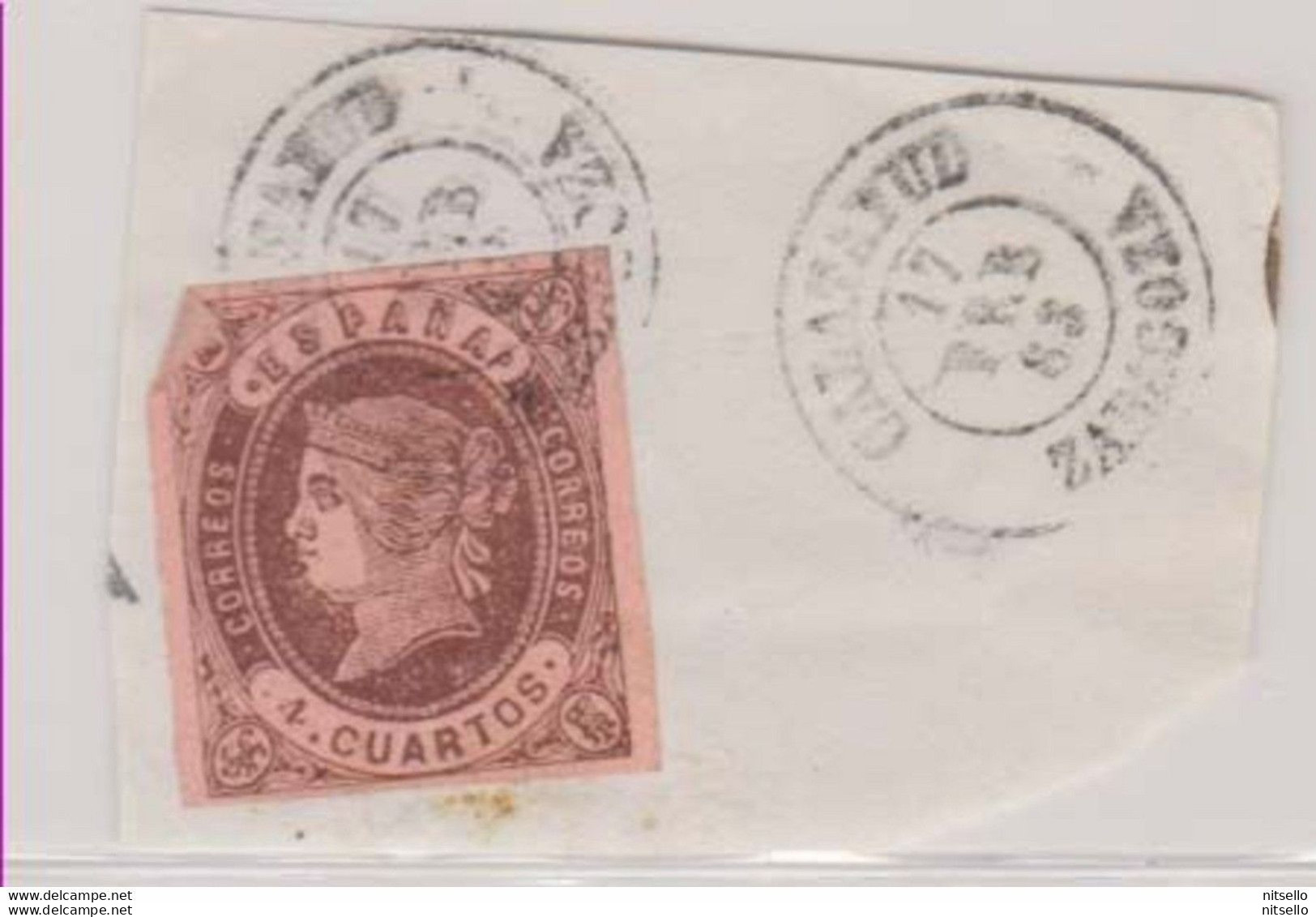 LOTE 1809  /// (C060) ESPAÑA 1862  EDIFIL Nº: 58 Matasellos Calatayud Zaragoza ¡¡¡ OFERTA - LIQUIDATION - JE LIQUIDE !!! - Used Stamps