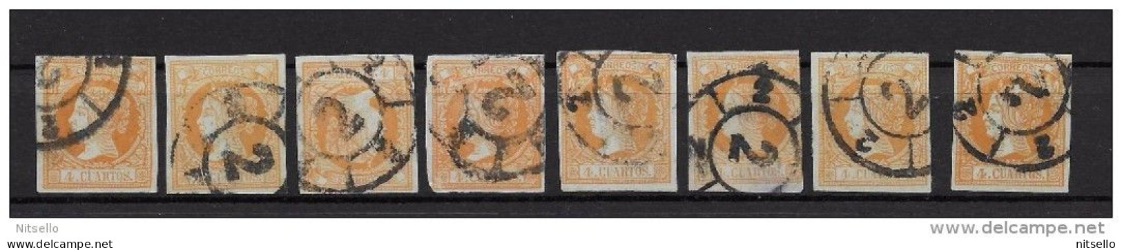 LOTE 1809  ///   (C110)  AÑO 1855    EDIFIL Nº 52  MATASELLO RUEDA DE CARRETA - Used Stamps