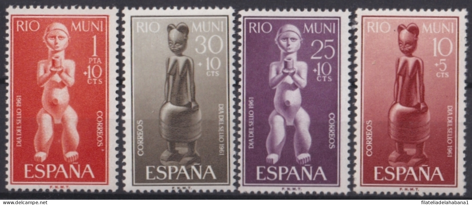 F-EX45579 ESPAÑA SPAIN RIO MUNI MNH 1961 TOTEM ETHNIC ART SCULPTURE.  - Rio Muni