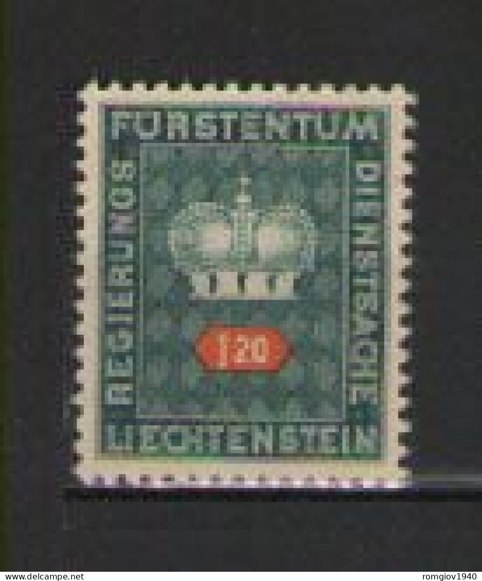 LIECHTENSTEIN 1968-69    SERVIZIO  CORONA E CIFRA COLORI CABIATI E NUOVE CIFRE UNIF. 55  MNH XFF - Servizio