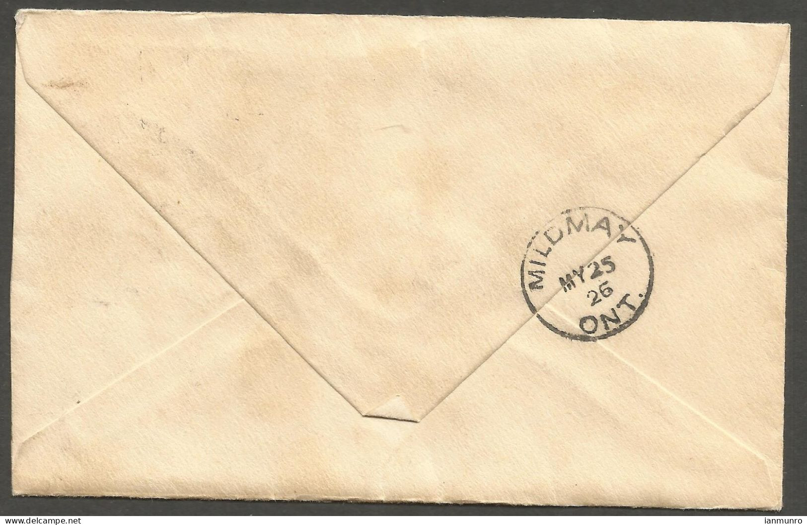 1926 Cover 3c Admiral Split Ring Cargill Ontario To Mildmay W/ Receiver - Postal History