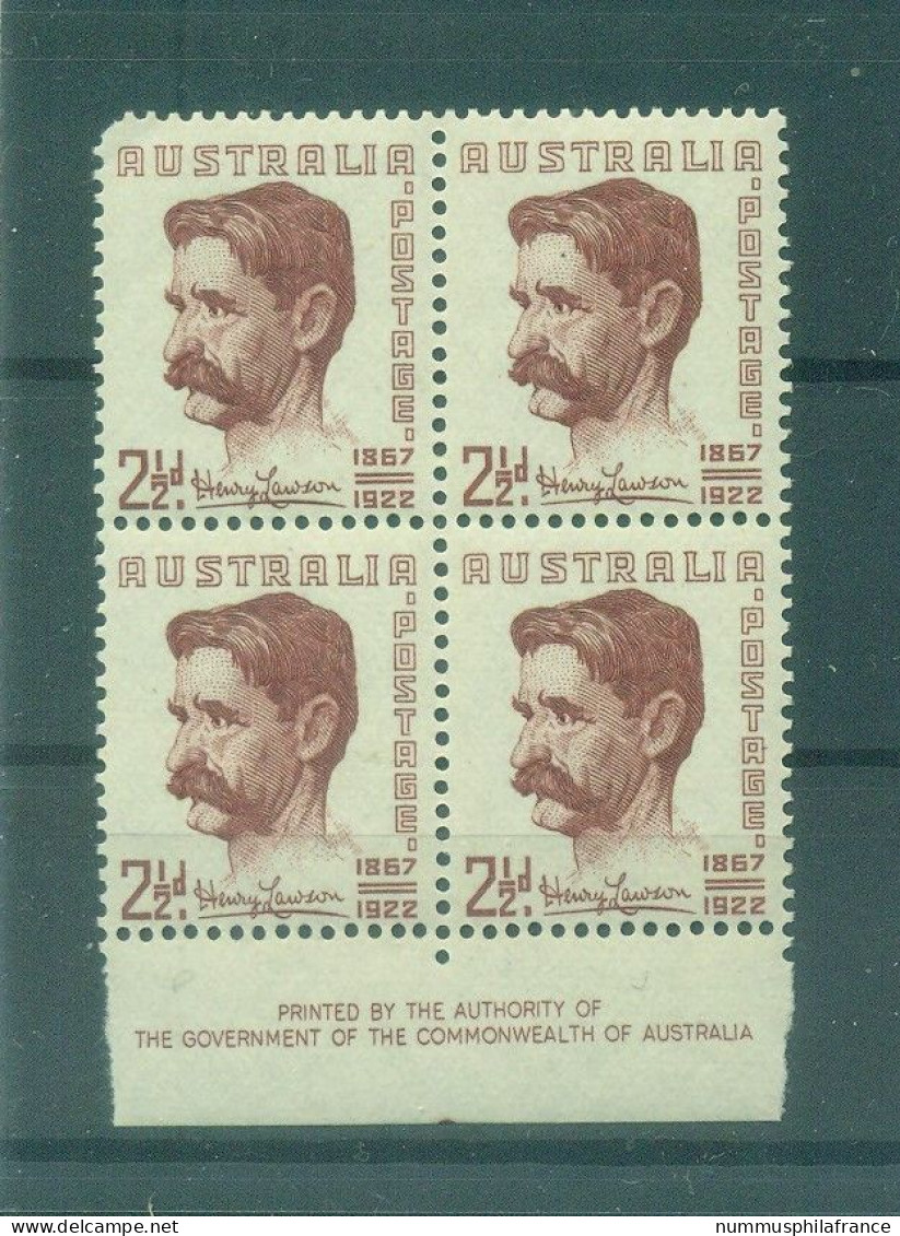 Australie 1949 - Y & T N. 168 - Henry Lawson (Michel N. 197) - Neufs