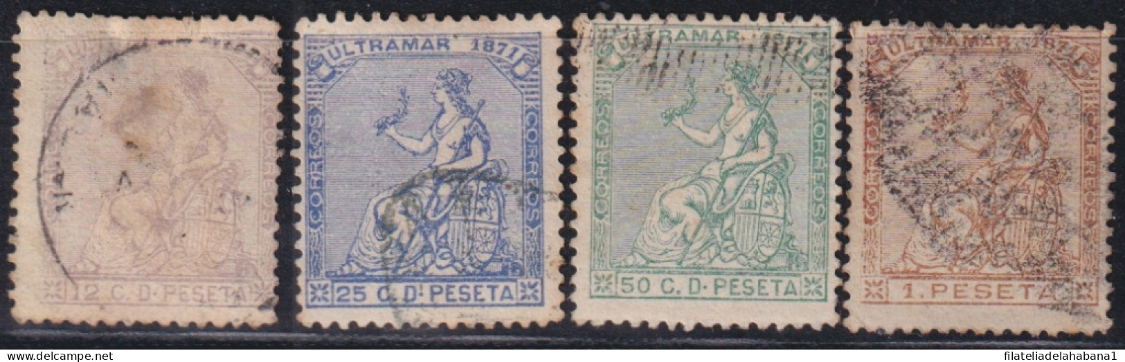 1871-136 CUBA ANTILLES SPAIN 1871 COMPLETE SET USED.  - Prephilately