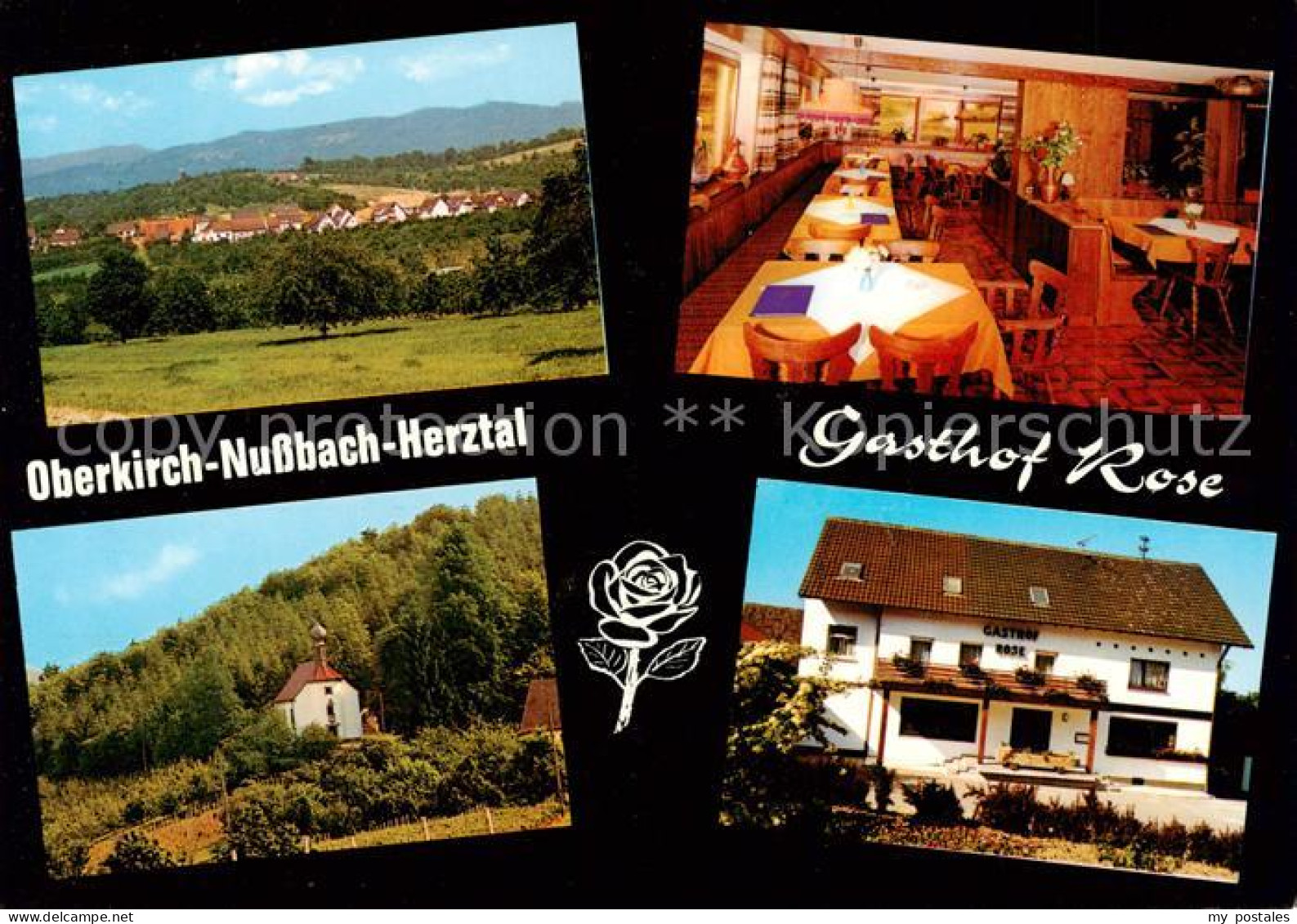 73867080 Herztal Gasthof Rose Gastraum Kapelle Panorama Schwarzwald Herztal - Oberkirch