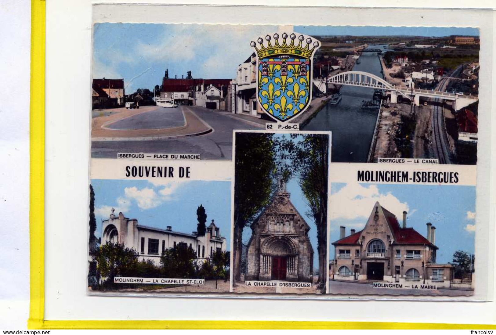 Molinghem-Isbergues Souvenir De... Multivues Blason Edit Spadem N° CE5  Postée 1973  - Isbergues