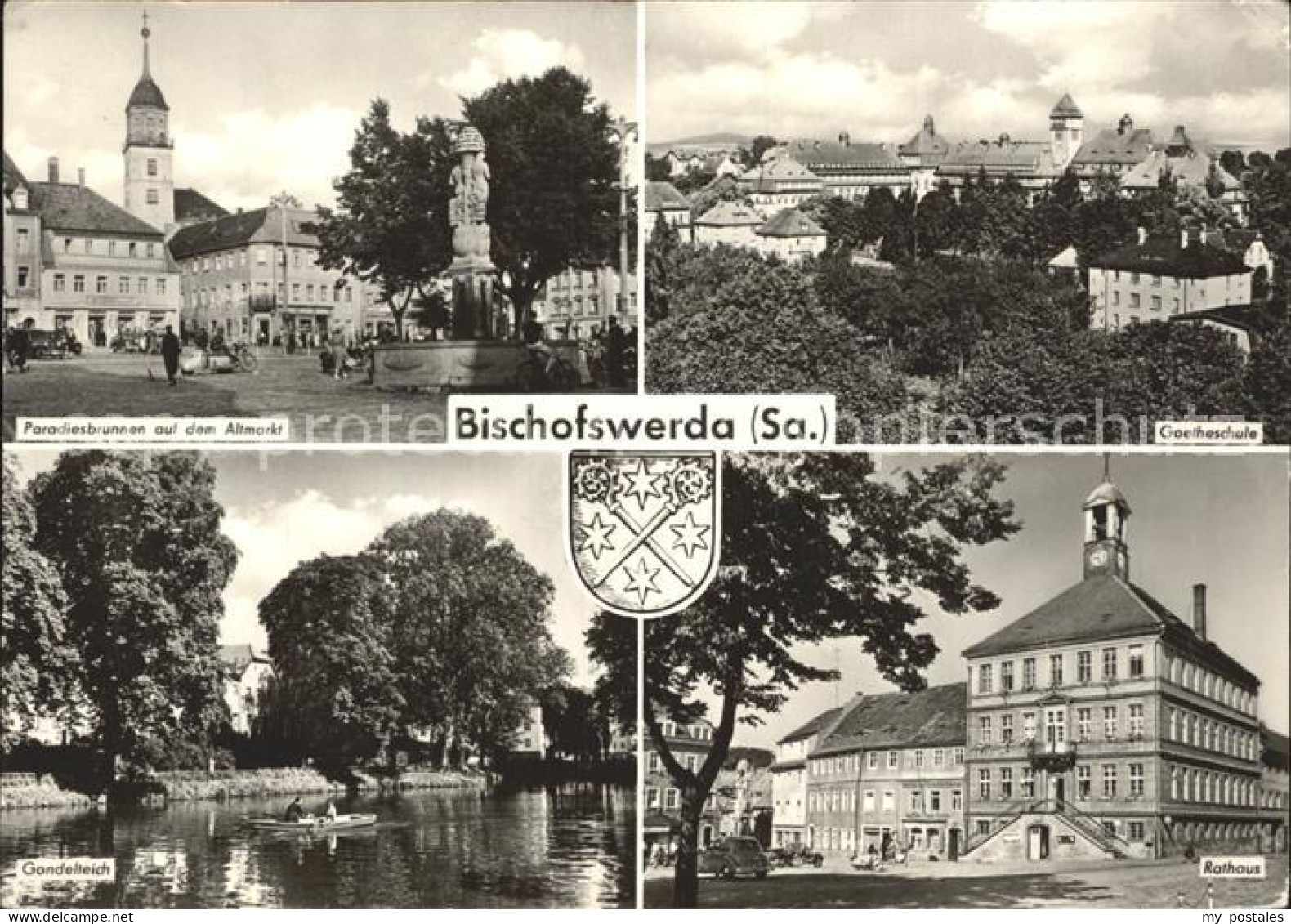 42188734 Bischofswerda Paradiesbrunnen Gondelteich Rathaus Goetheschule Bischofs - Bischofswerda