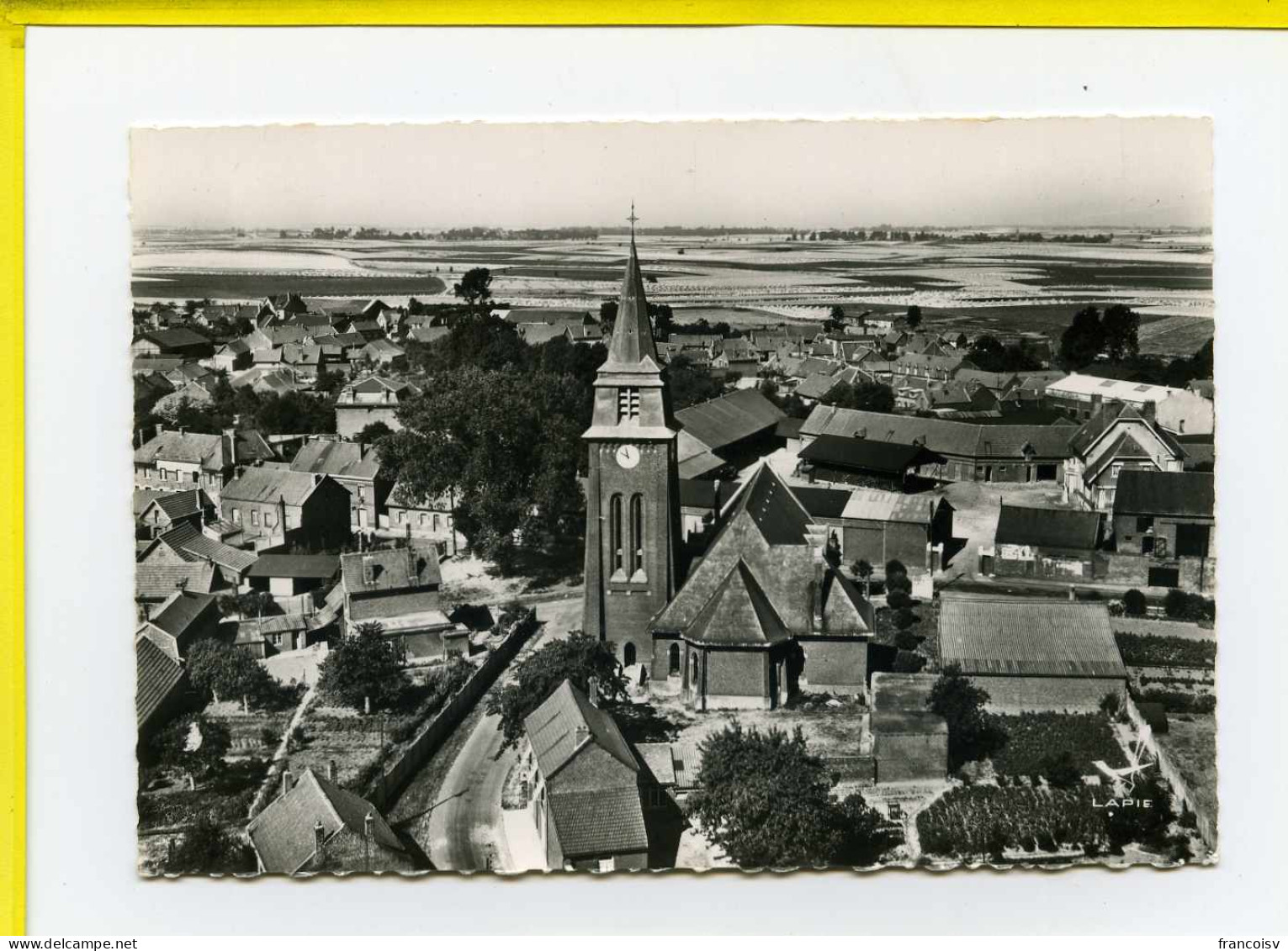 Bertincourt Eglise Notre Dame. En Avion Au Dessus De... Edit Lapie N° 5  - Bertincourt