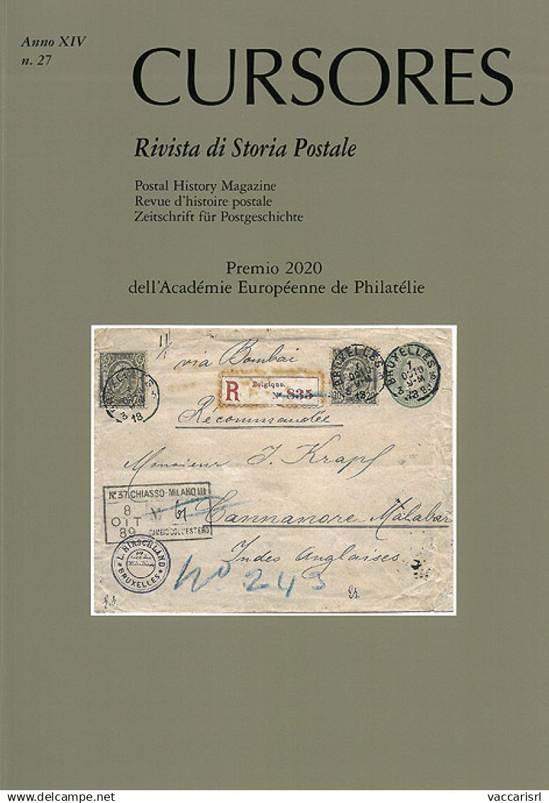 CURSORES
Anno XIV - N.27 - Maggio 2021
Rivista Di Storia Postale
(nuova Serie) -  - Manuels Pour Collectionneurs