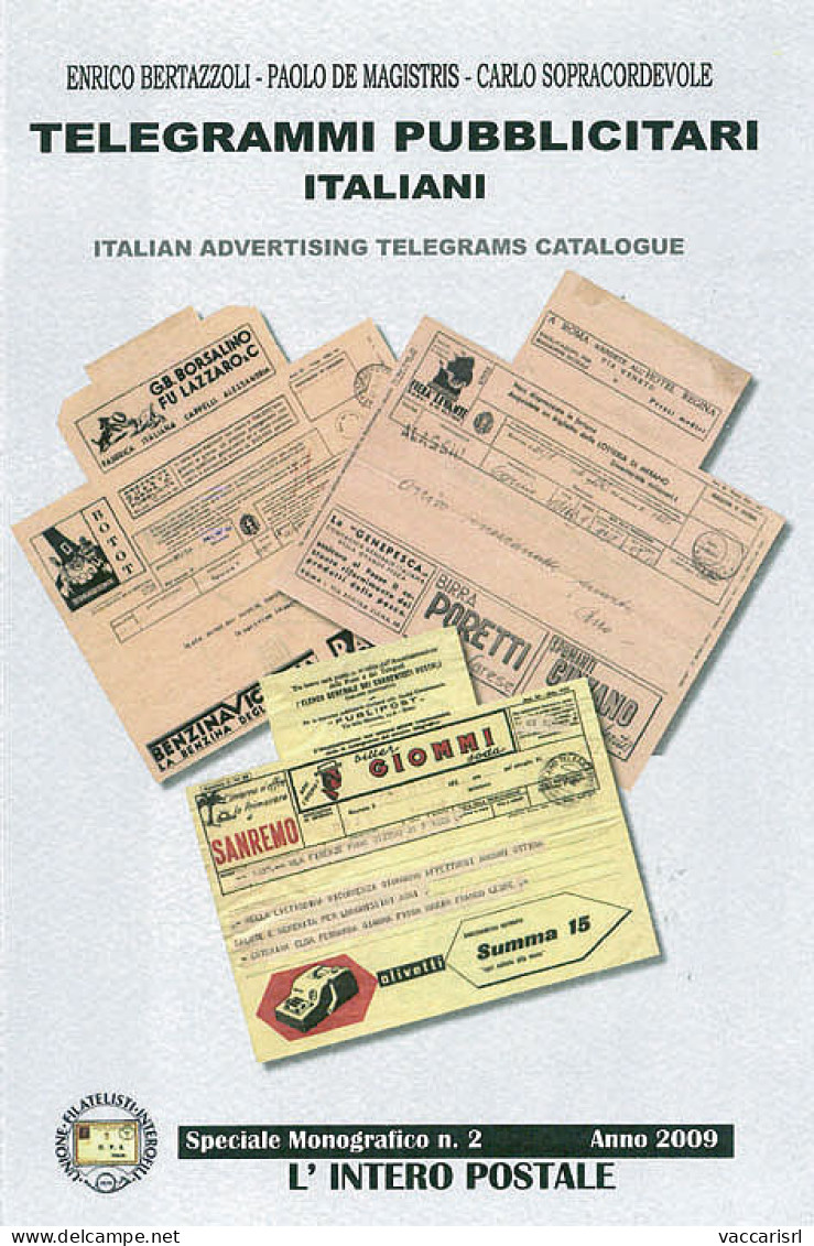 UFI - TELEGRAMMI PUBBLICITARI ITALIANI - Enrico Bertazzoli - Paolo De Magistris - Carlo Sopracordevole - Manuels Pour Collectionneurs