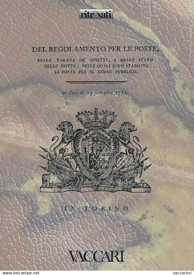 PATENTI D'APPROVAZIONE DEL REGOLAMENTO PER LE POSTE Della Tariffa De' Diritti, E Dello Stato Delle Rotte, Nelle Quali So - Manuali Per Collezionisti