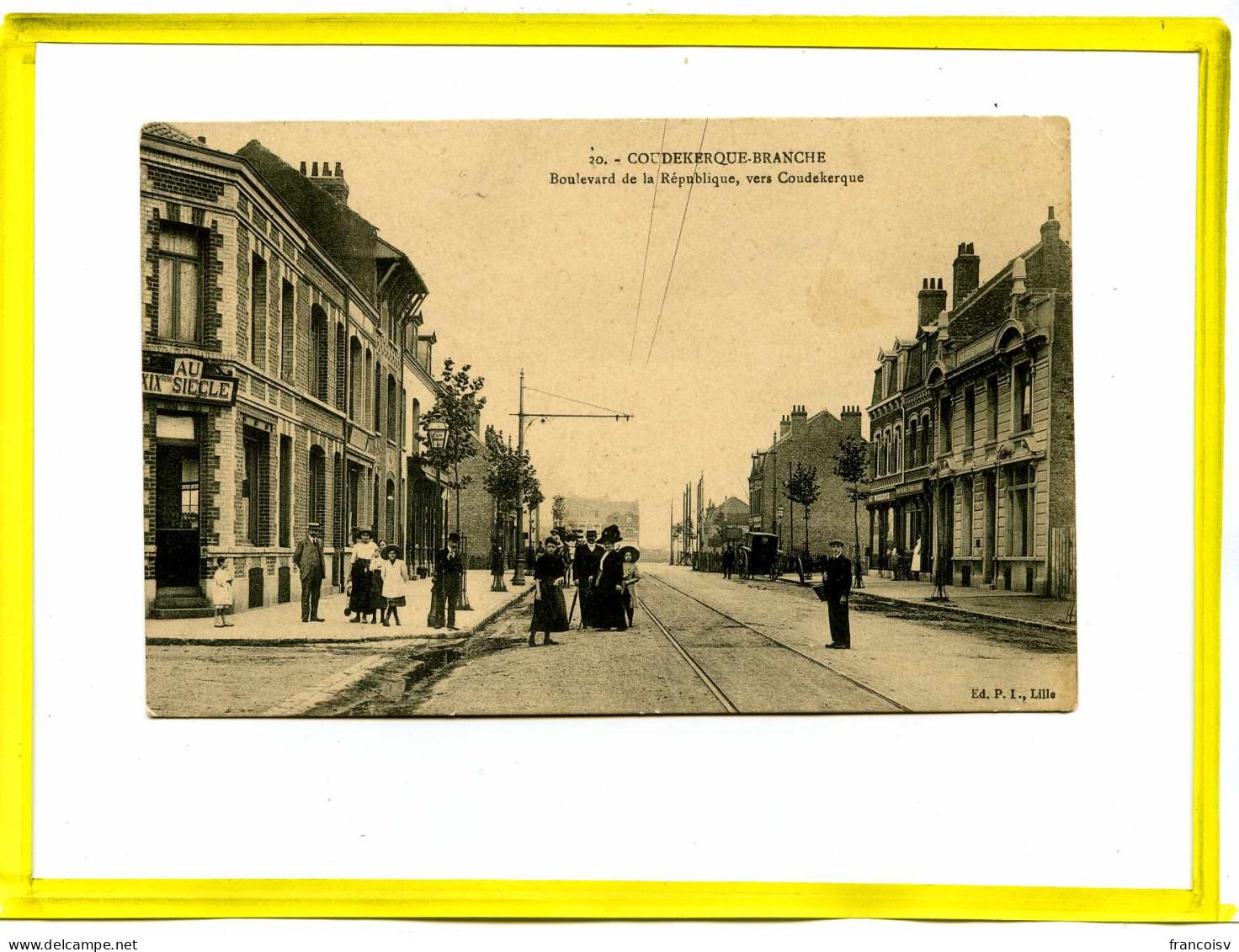 Coudekerque-Branche.  Boulevard De La République Vers Coudekerque. Au XIXeme Siecle. Postée   1912  - Coudekerque Branche