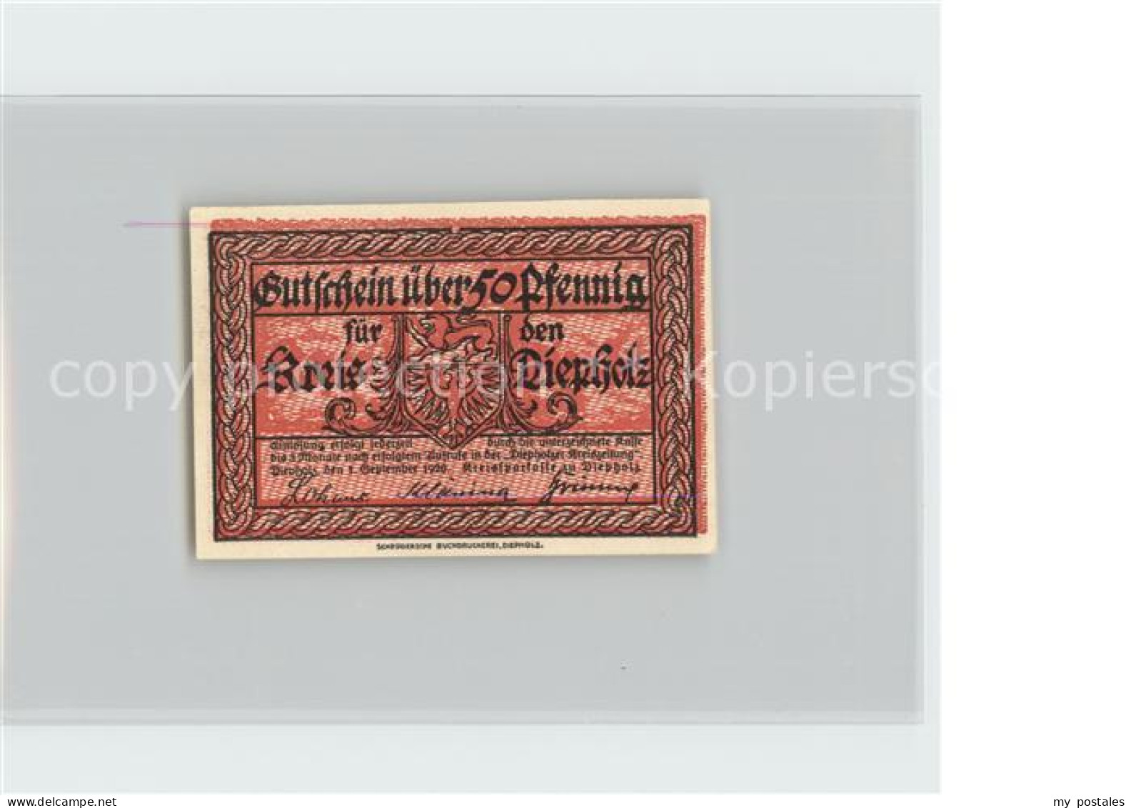 42184744 Diepholz Gutschein 50 Pfennig Aschen - Diepholz