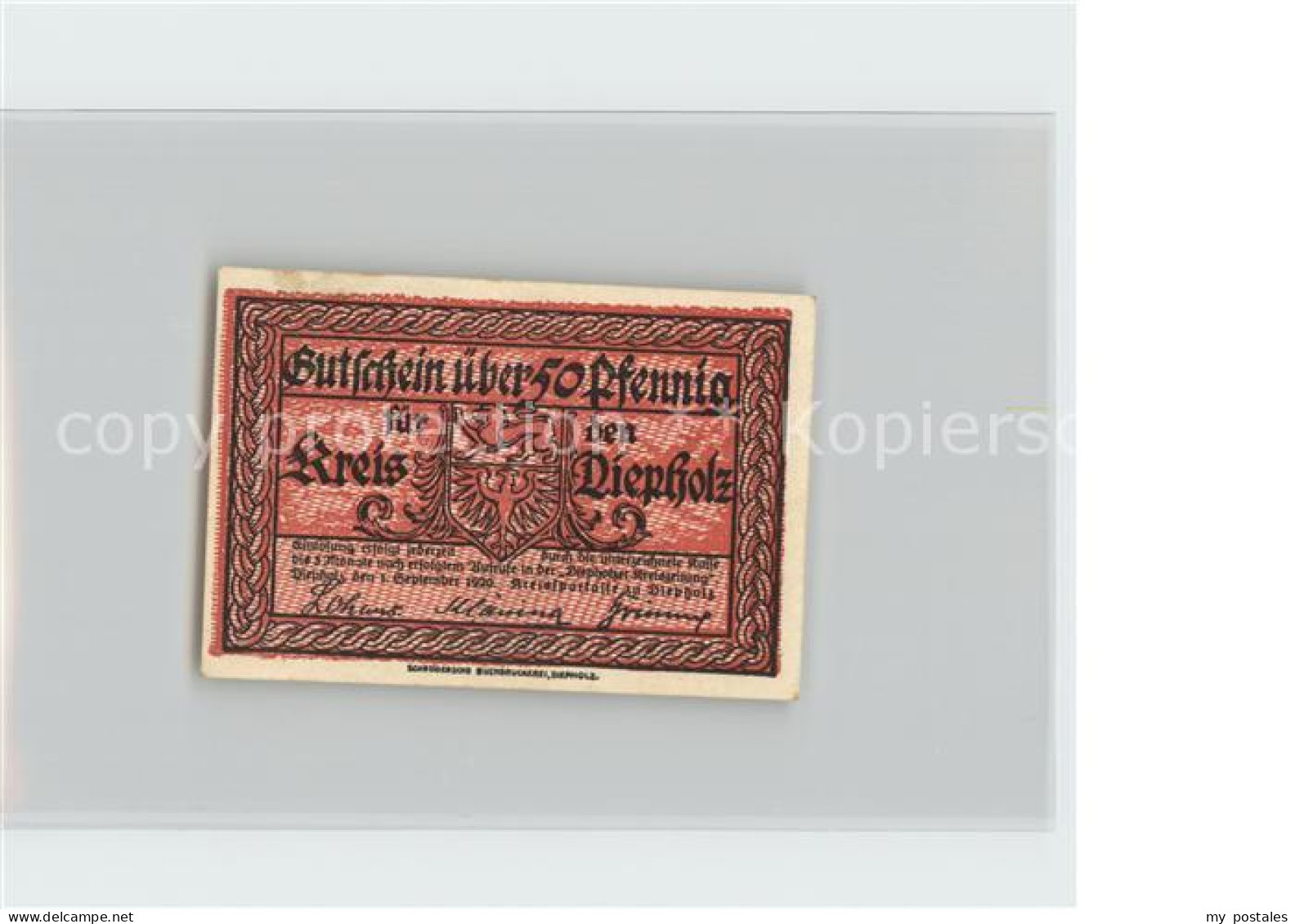 42184741 Diepholz Gutschein 50 Pfennig Aschen - Diepholz