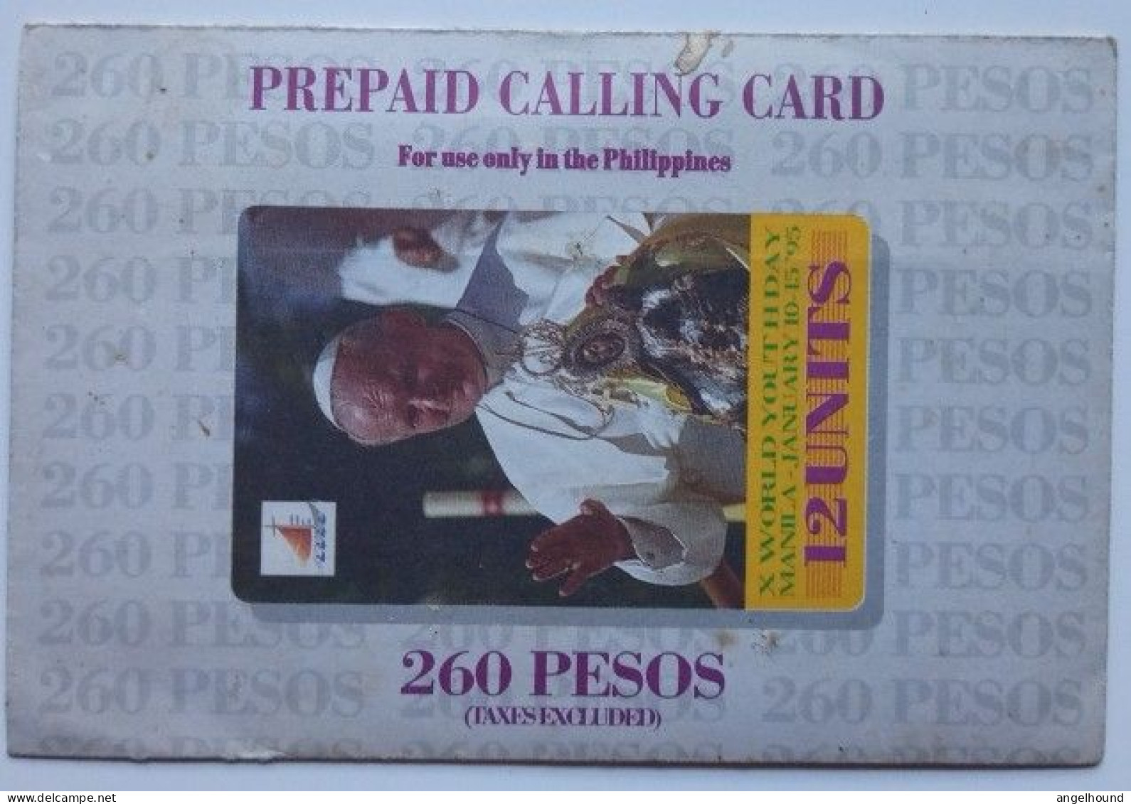 Philippines PLDT /  Telecom Italia  12 Units MINT Prepaid -  Pope John Paul II , World Youth Day - Philippinen