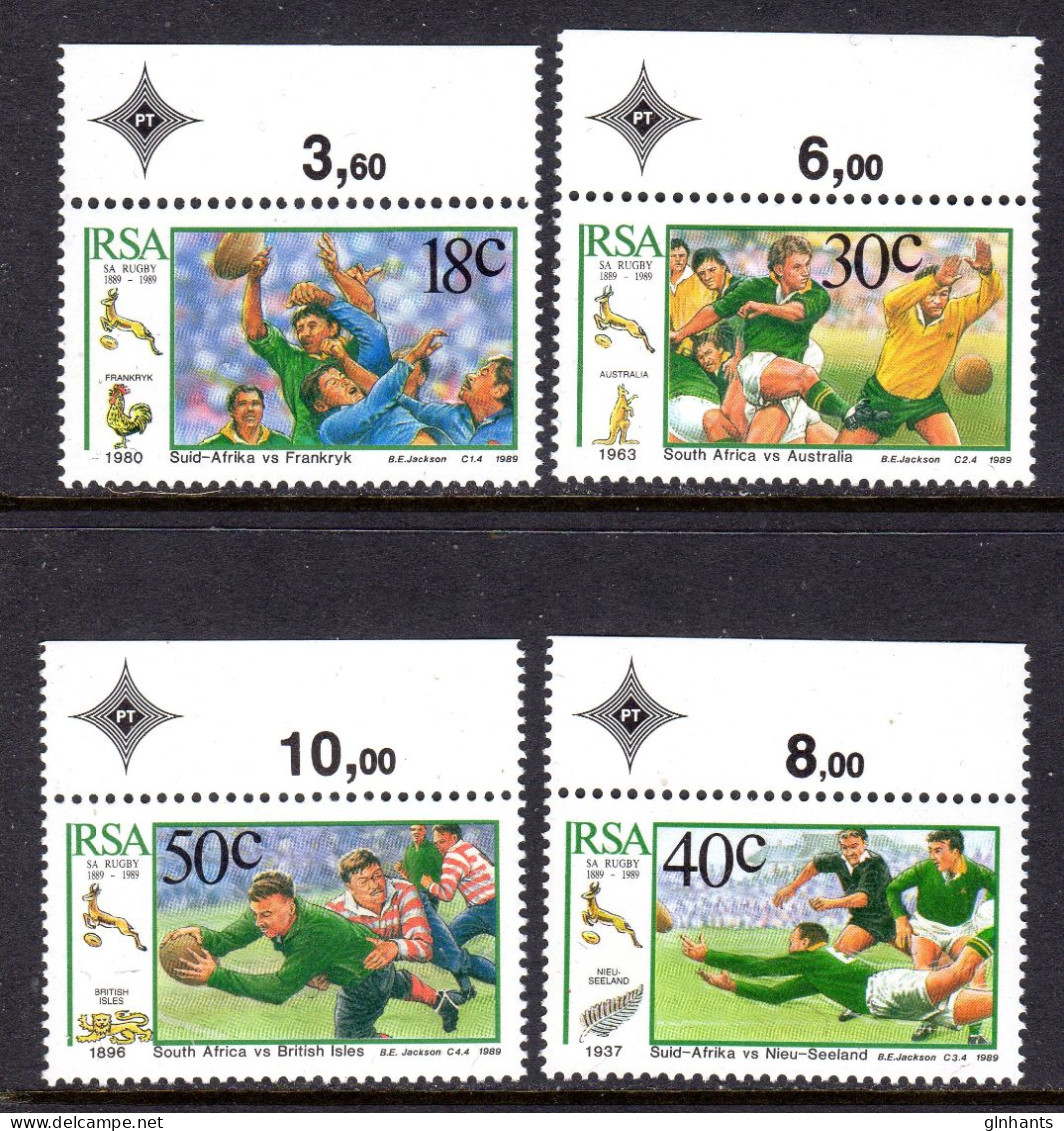 SOUTH AFRICA - 1989 RUGBY ANNIVERSARY SET (4V) FINE MNH ** SG 685-688 - Neufs