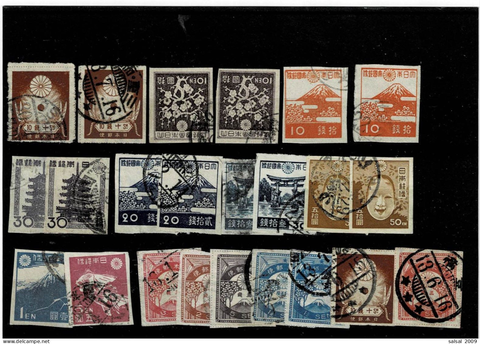 JAPAN ,23 Pezzi Usati ,non Dentellati ,qualcuno Con Perforazione A Linee ,qualita Splendida - Gebraucht