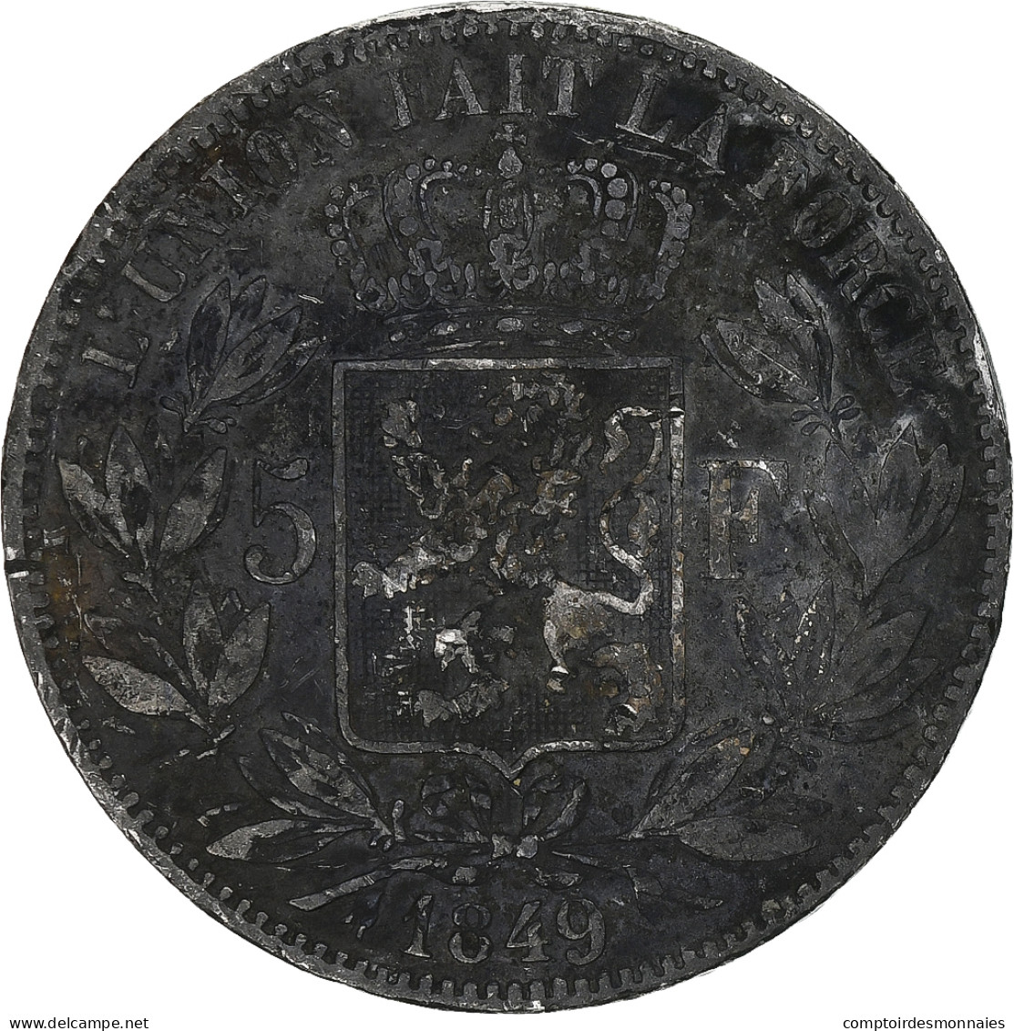 Belgique, Leopold I, 5 Francs, 5 Frank, 1849, Bruxelles, Argent, TB, KM:17 - 5 Frank