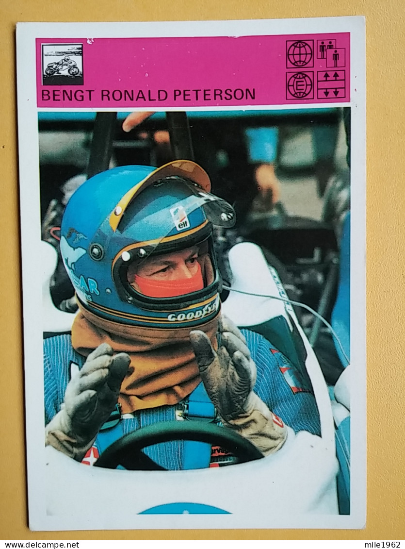 Kov 17-37 - Famous People, Des Personnes Célèbres, BENGT RONALD RONNIE PETERSON,  CARD, AUTO RALLY - Personalità Sportive