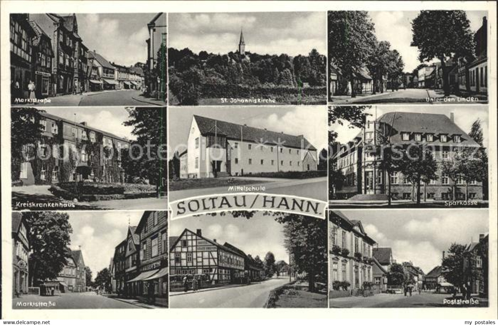 42173608 Soltau Marktstrasse Kreiskrankenhaus Sparkasse Mittelschule Soltau - Soltau