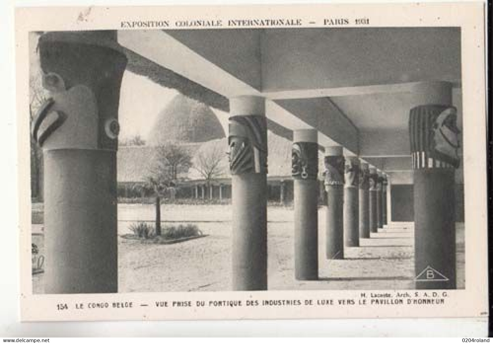 Carte  - Le Congo Belge - Portique Des Industries De Luxe  à  L'Exposition Internationale De Paris 1931  - Prix Fixe - Congo Belge