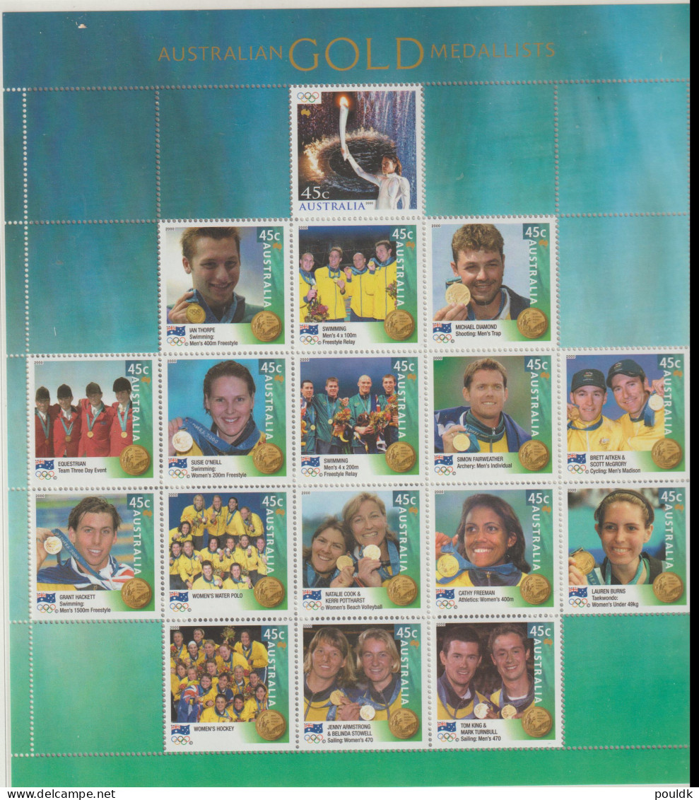 Olympic Games Sydney 2000: Australia Souvenir Sheet W/Gold Medal Winners. Weight 0,1 Kg. Please - Sommer 2000: Sydney