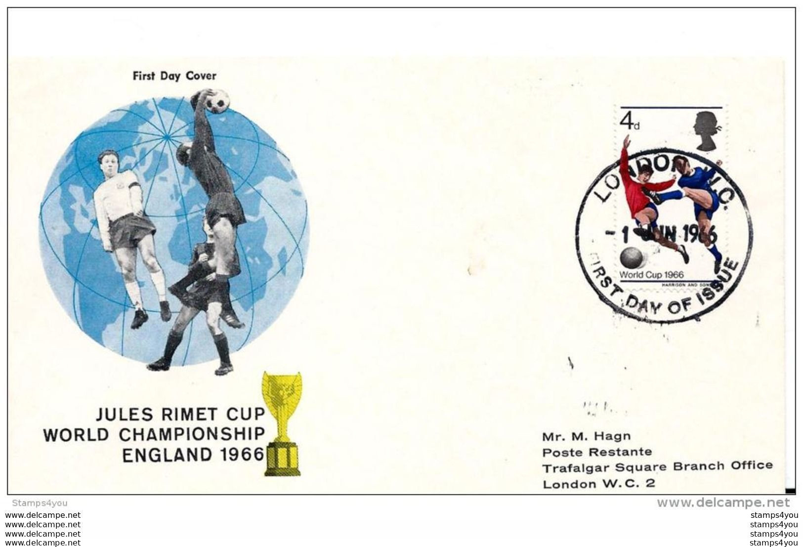 119 - 35 - Enveloppe D'Angleterre "Champ Du Monde 1966" - 1966 – Engeland