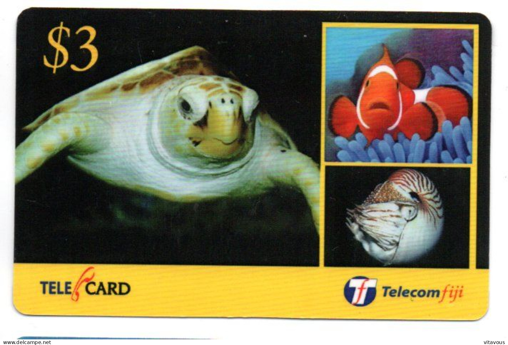 Tortue Tortoise Turtle Cayman Carte Prépayée Recharge Fitji Fiji Card  Telefonkarte (R 799) - Fiji