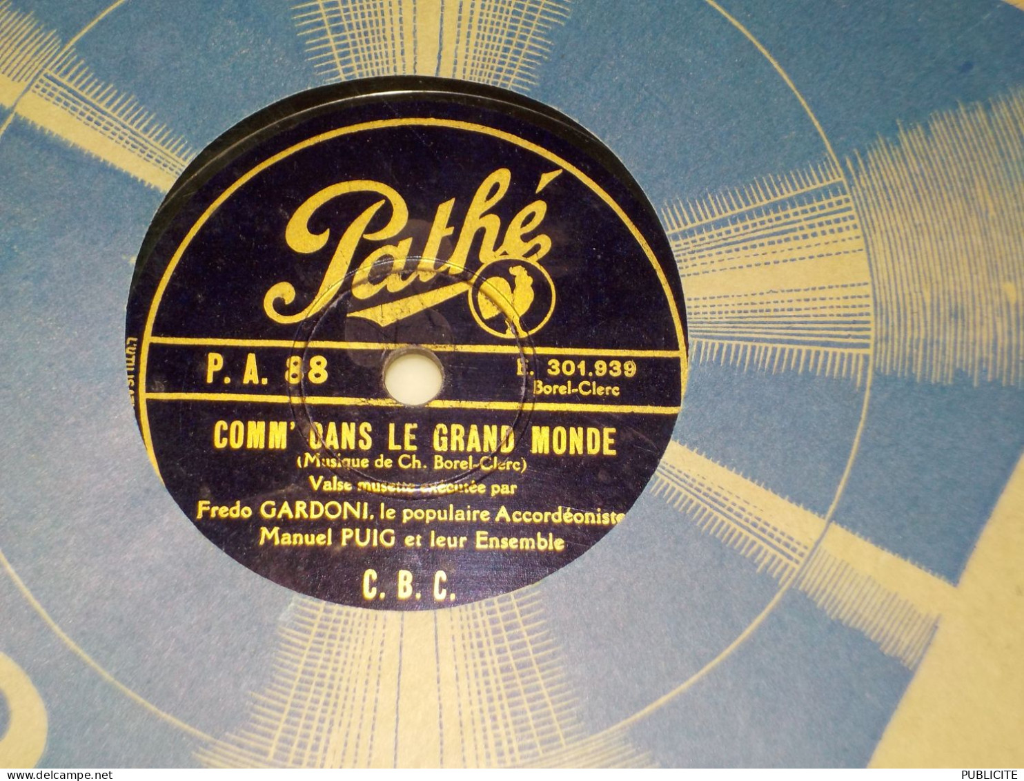 DISQUE 78 TOURS VALSE DE FREDO GARDONI 1931 - 78 Rpm - Schellackplatten