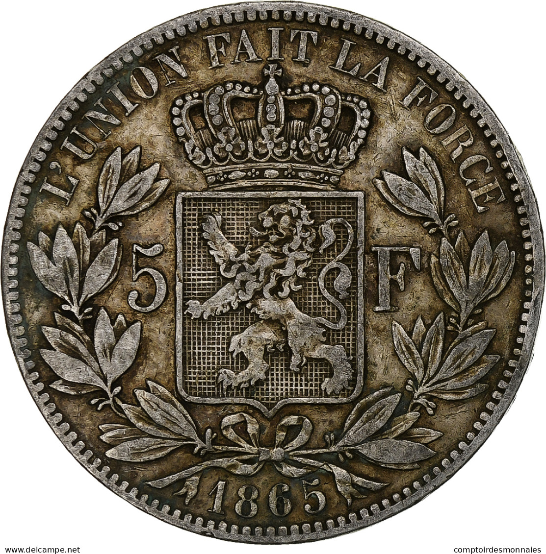 Belgique, Leopold I, 5 Francs, 5 Frank, 1865, Argent, TB, KM:17 - 5 Frank