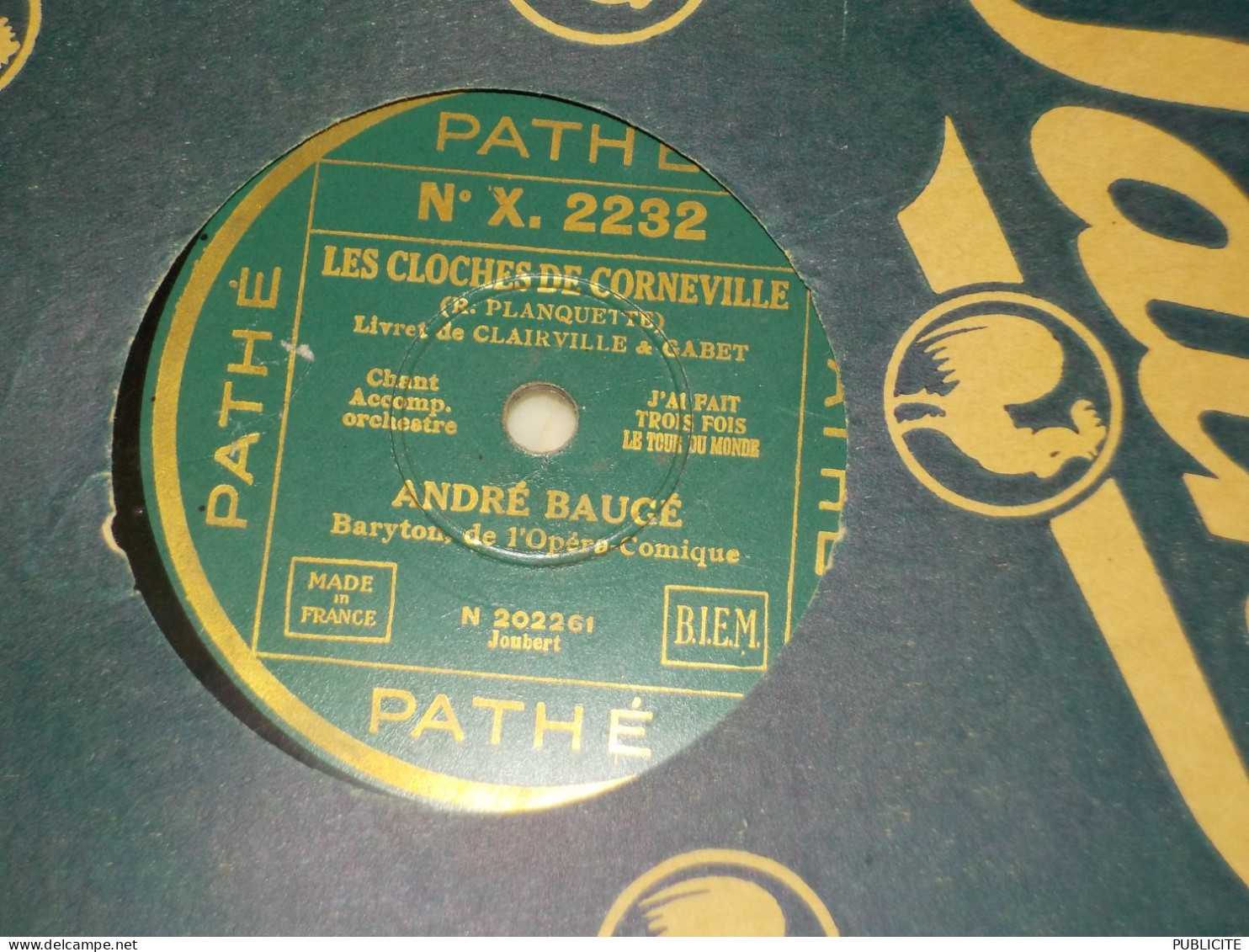 DISQUE 78 TOURS BARYTON  ANDRE BAUGE 1935 - 78 G - Dischi Per Fonografi