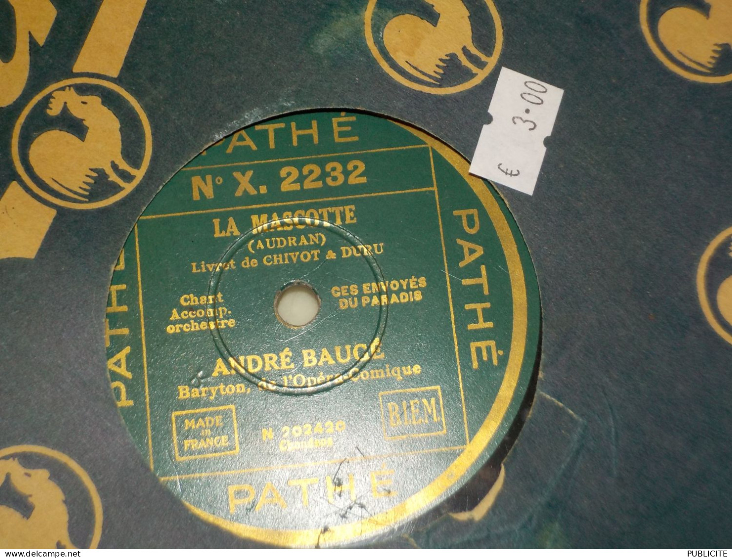 DISQUE 78 TOURS BARYTON  ANDRE BAUGE 1935 - 78 G - Dischi Per Fonografi