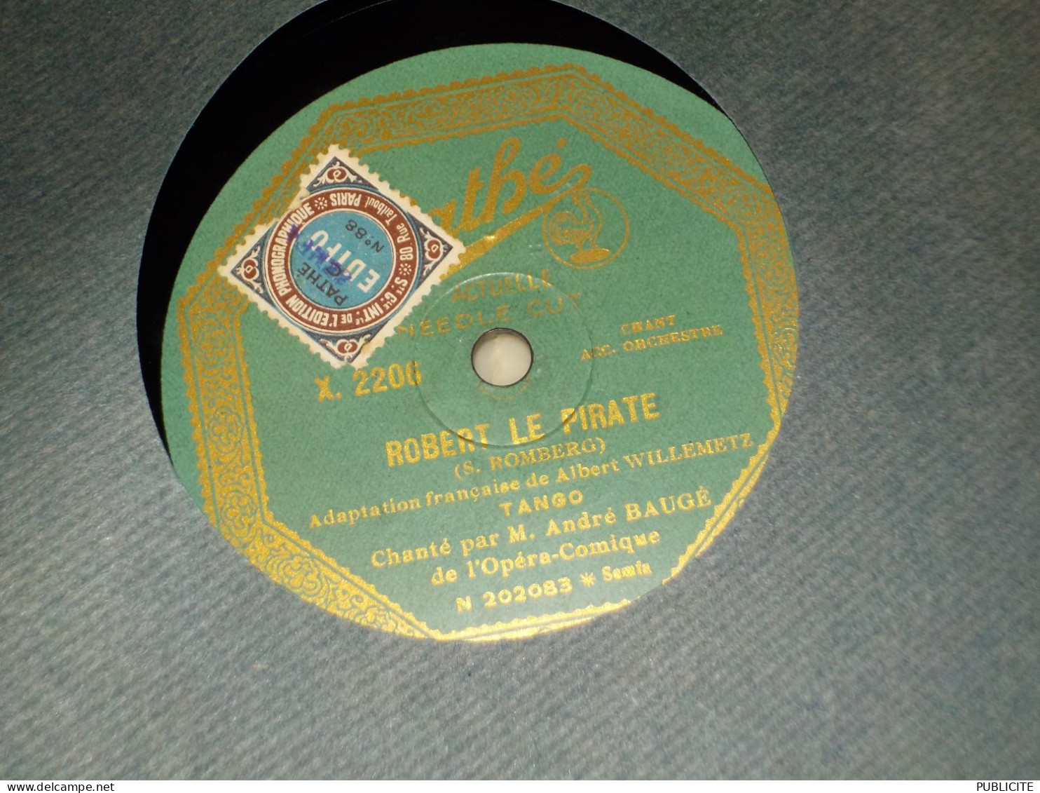 DISQUE 78 TOURS TANGO  BARYTON  ANDRE BAUGE 1935 - 78 Rpm - Gramophone Records