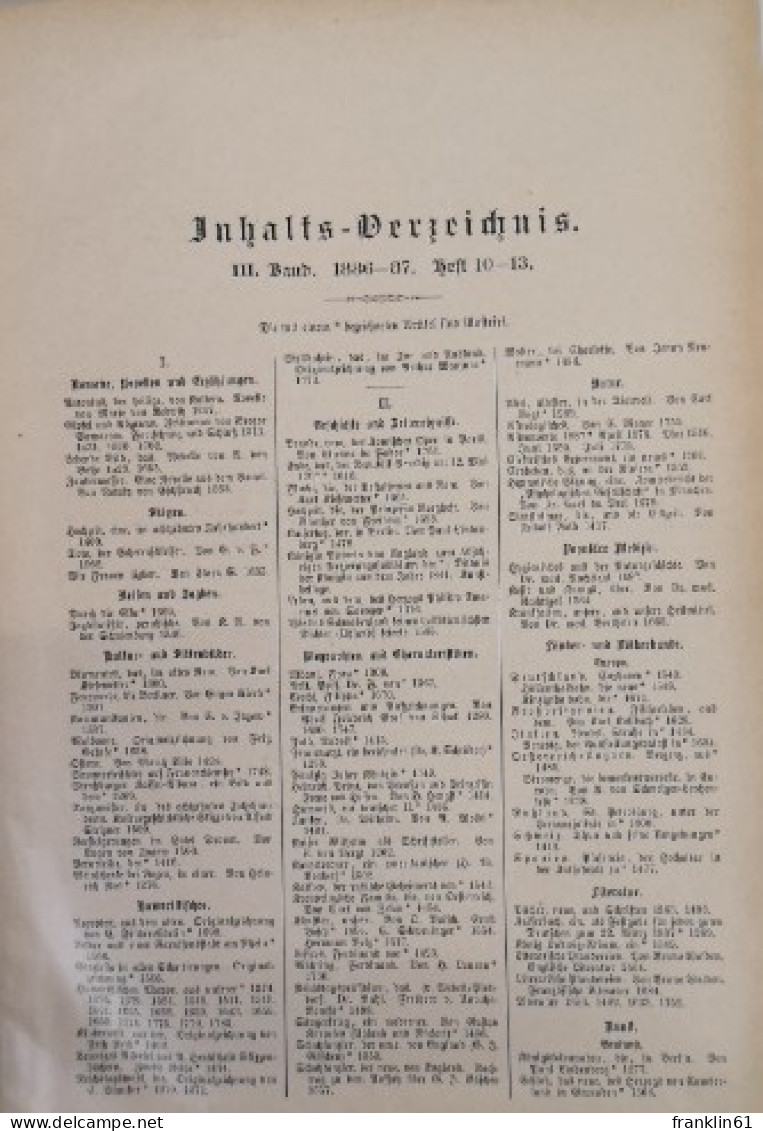 Über Land Und Meer. III. Band 1886/87. Heft 10 -13- - Autres & Non Classés