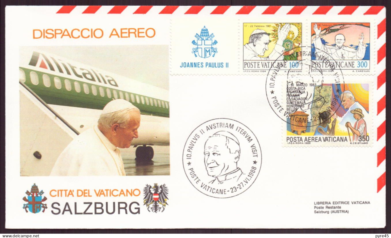 VATICAN ENVELOPPE COMMEMORATIVE 1988 10 PAULUS AUSTRIAM ITERUM VISIT - Cartas & Documentos