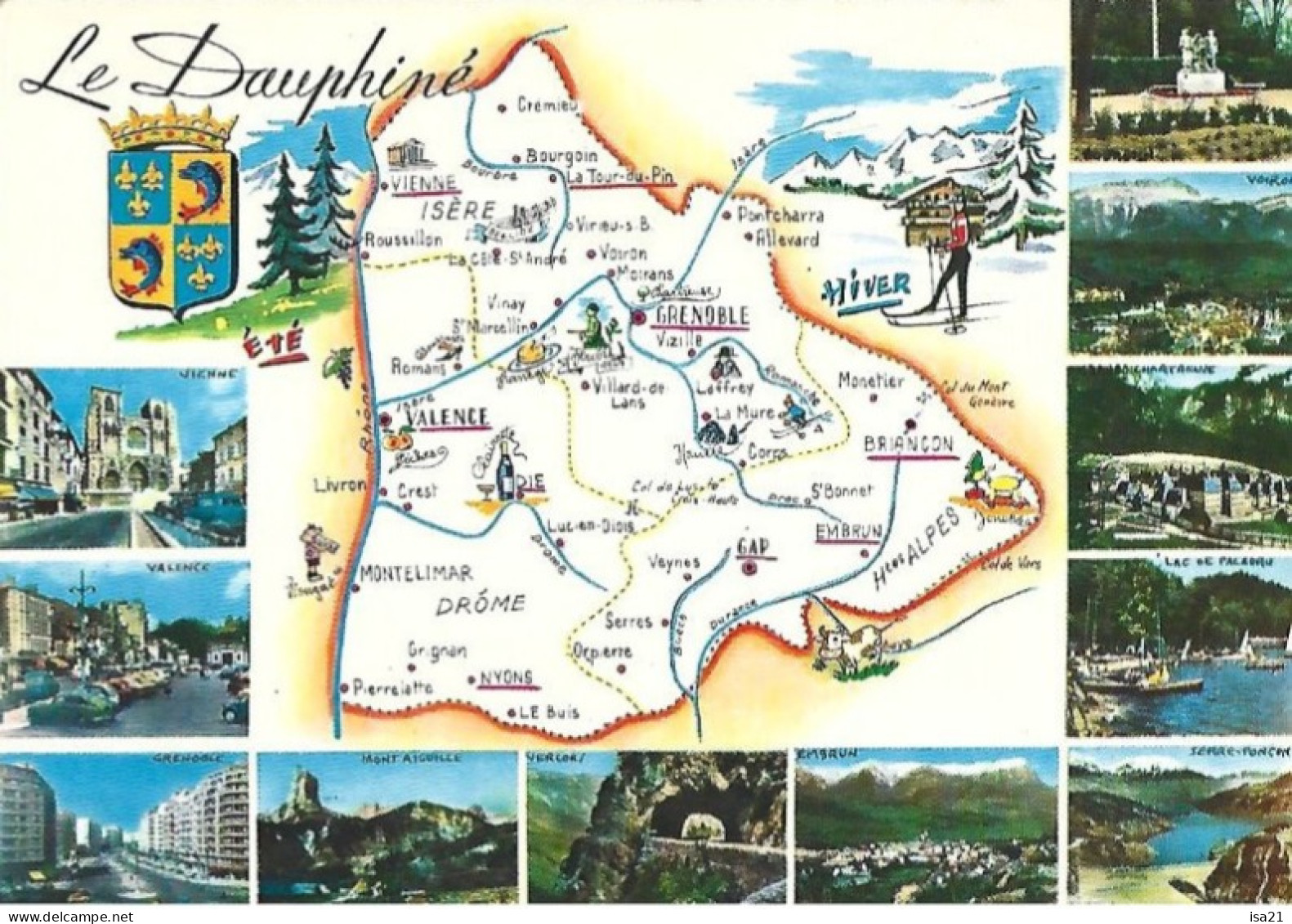 Carte Postale: Le DAUPHINE. Multivues. - Rhône-Alpes