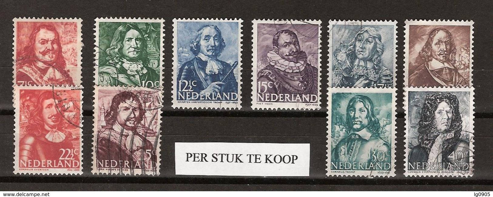 NVPH Nederland Netherlands Pays Bas Niederlande 412-421 Used ; Zeehelden - Gebruikt