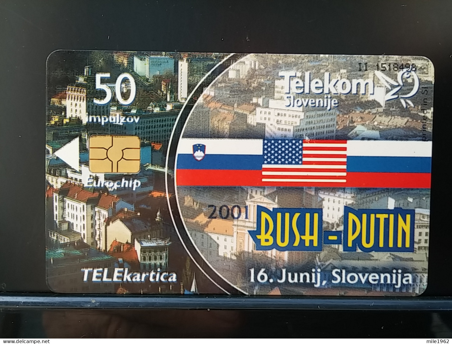 T-259 - Slovenia, TELECARD, PHONECARD, GEORGE BUSH - Slovenia