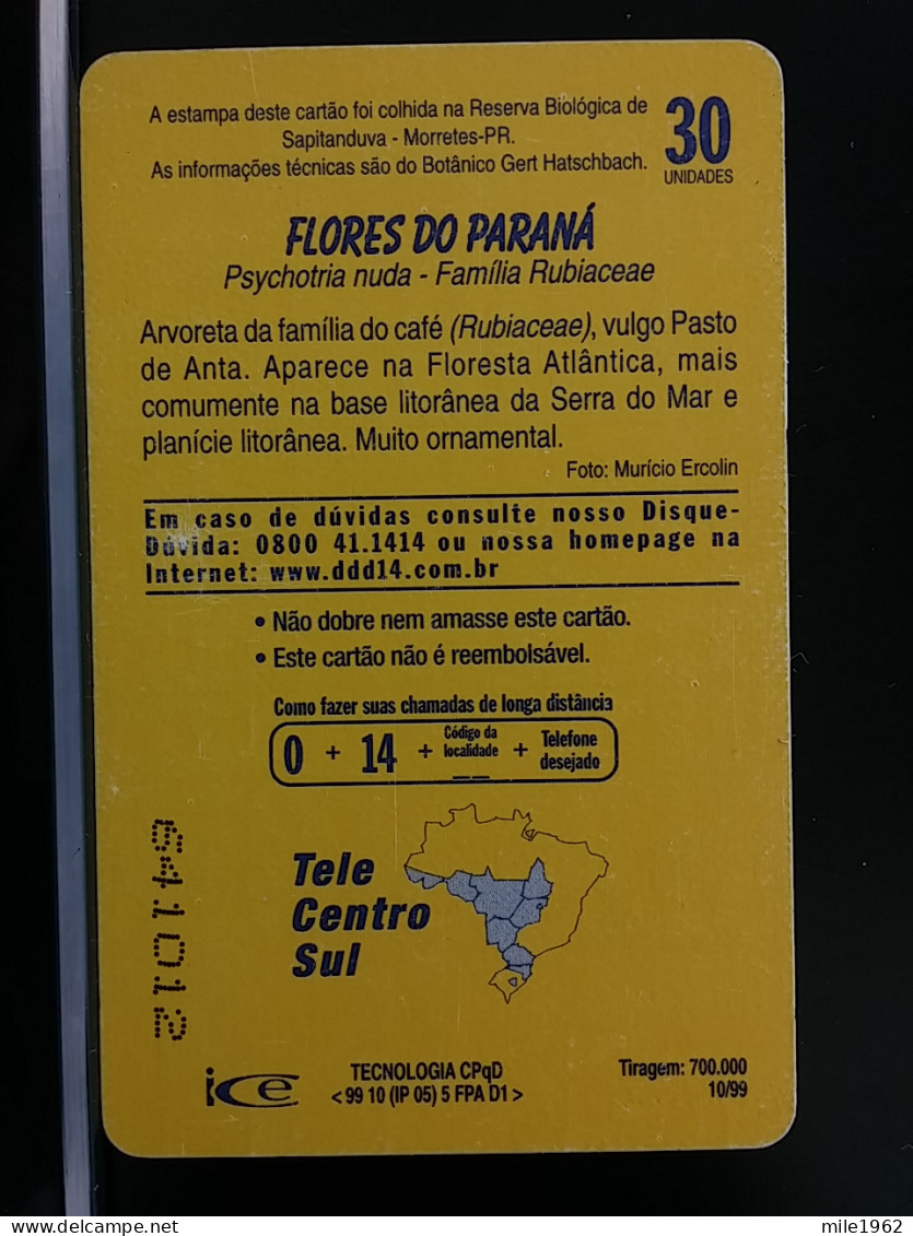 T-269 - BRASIL, BRAZIL TELECARD, PHONECARD, FLOWER, FLEUR,  - Brasile