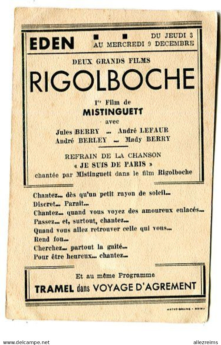 Carte Célébrités : MISTINGUETT   Dans Rigolboche  à L'Eden    VOIR  DESCRIPTIF §§§ - Femmes Célèbres