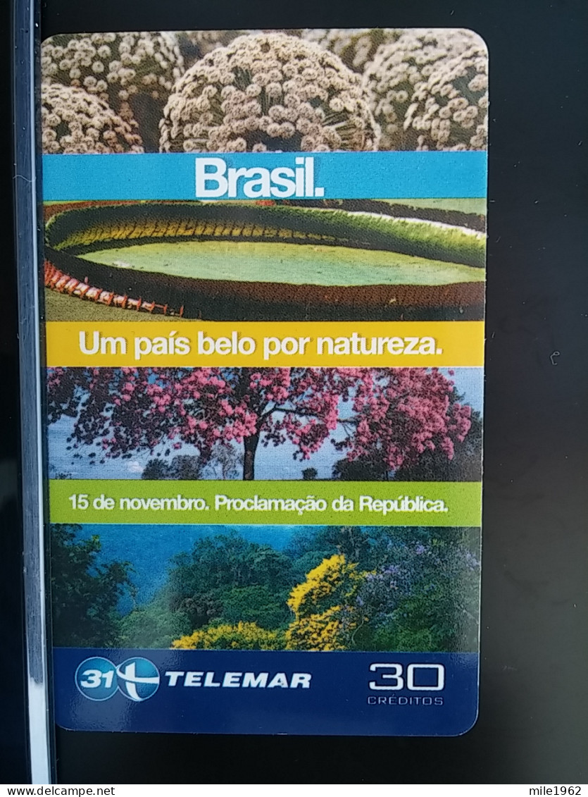 T-273 - BRASIL, BRAZIL, TELECARD, PHONECARD, FLOWER, FLEUR,  - Brésil