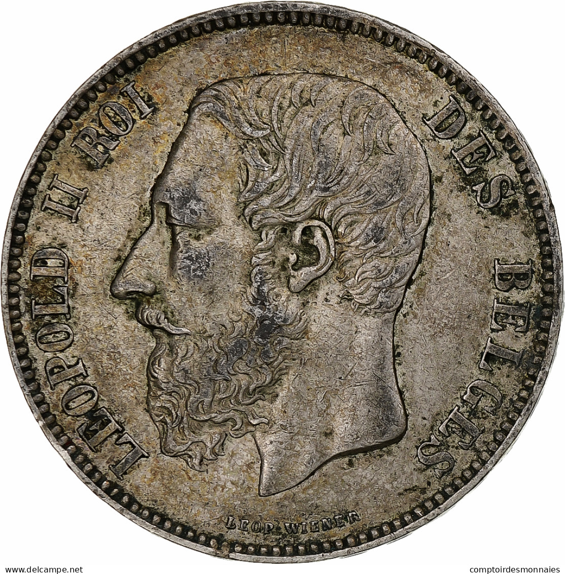 Belgique, Leopold II, 5 Francs, 5 Frank, 1867, Avec Point, Argent, TB+, KM:24 - 5 Francs