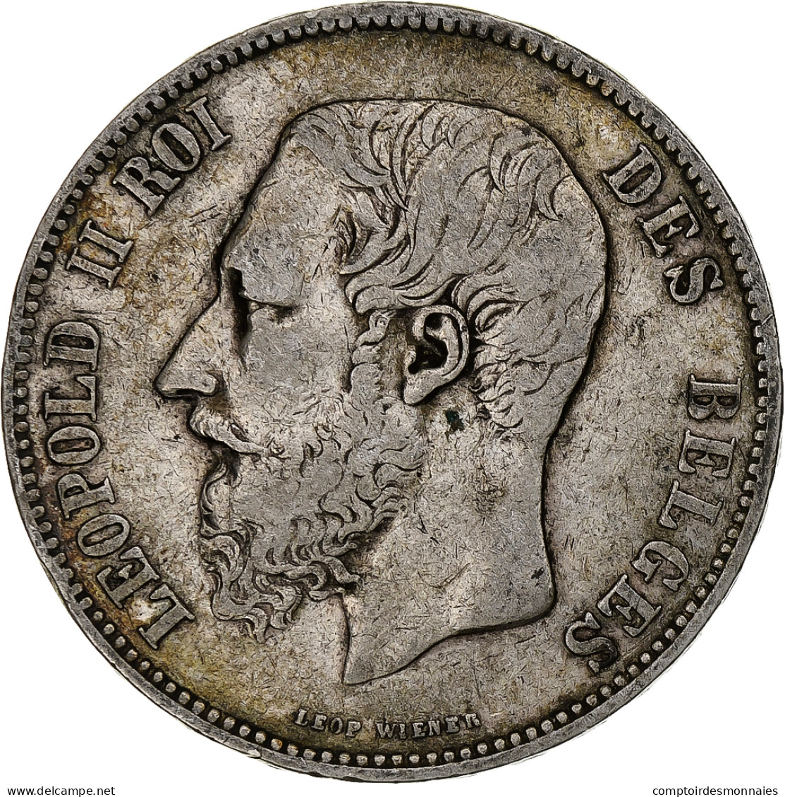 Belgique, Leopold II, 5 Francs, 5 Frank, 1867, Avec Point, Argent, TB, KM:24 - 5 Francs