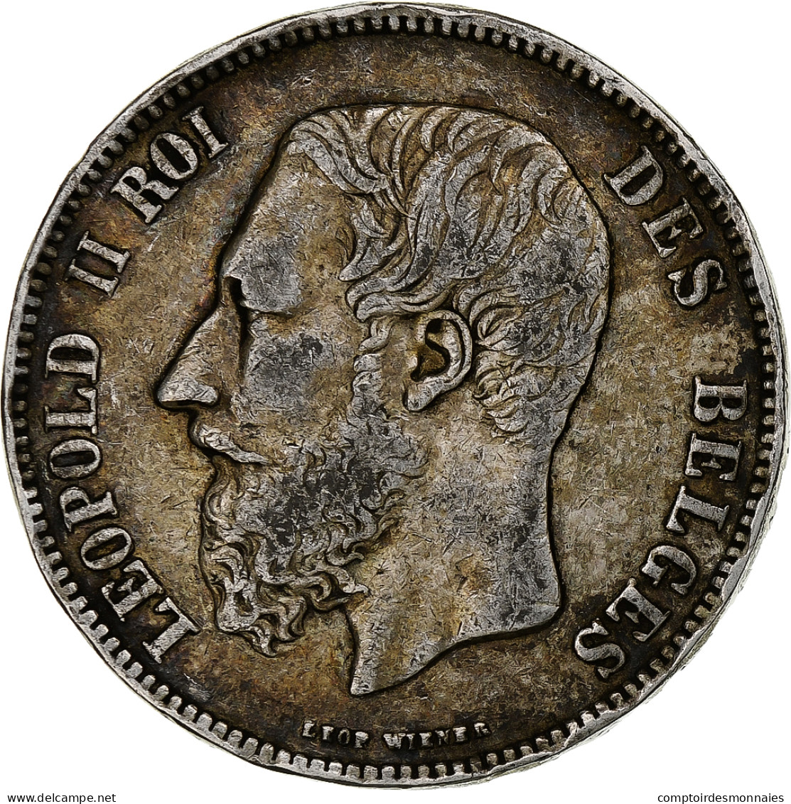 Belgique, Leopold II, 5 Francs, 5 Frank, 1867, Avec Point, Argent, TB, KM:24 - 5 Francs