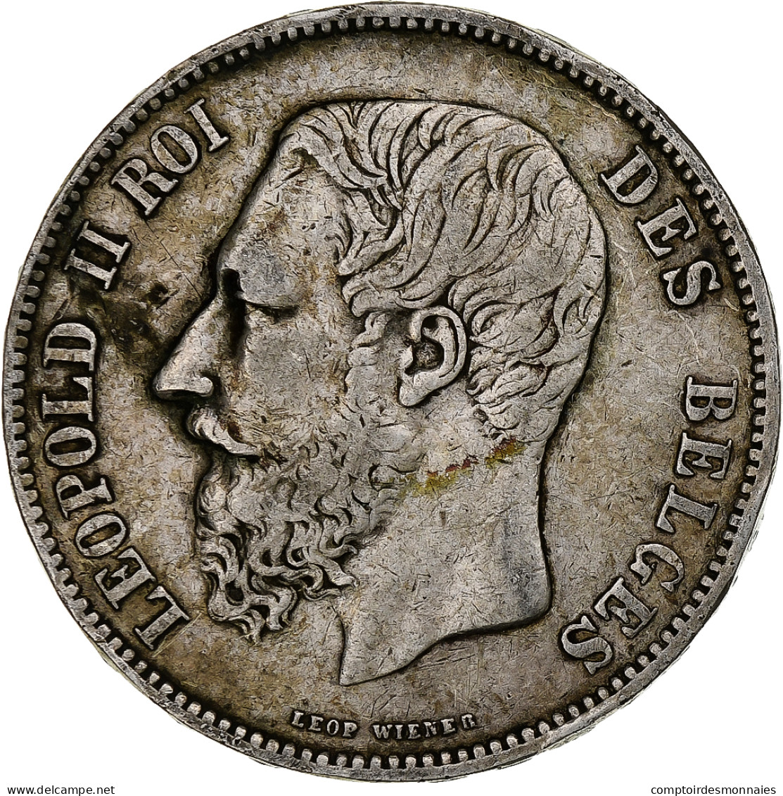 Belgique, Leopold II, 5 Francs, 5 Frank, 1867, Avec Point, Argent, TB, KM:24 - 5 Frank